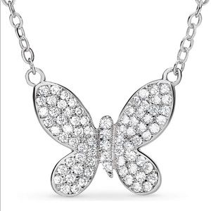 Butterfly rhinestone necklace